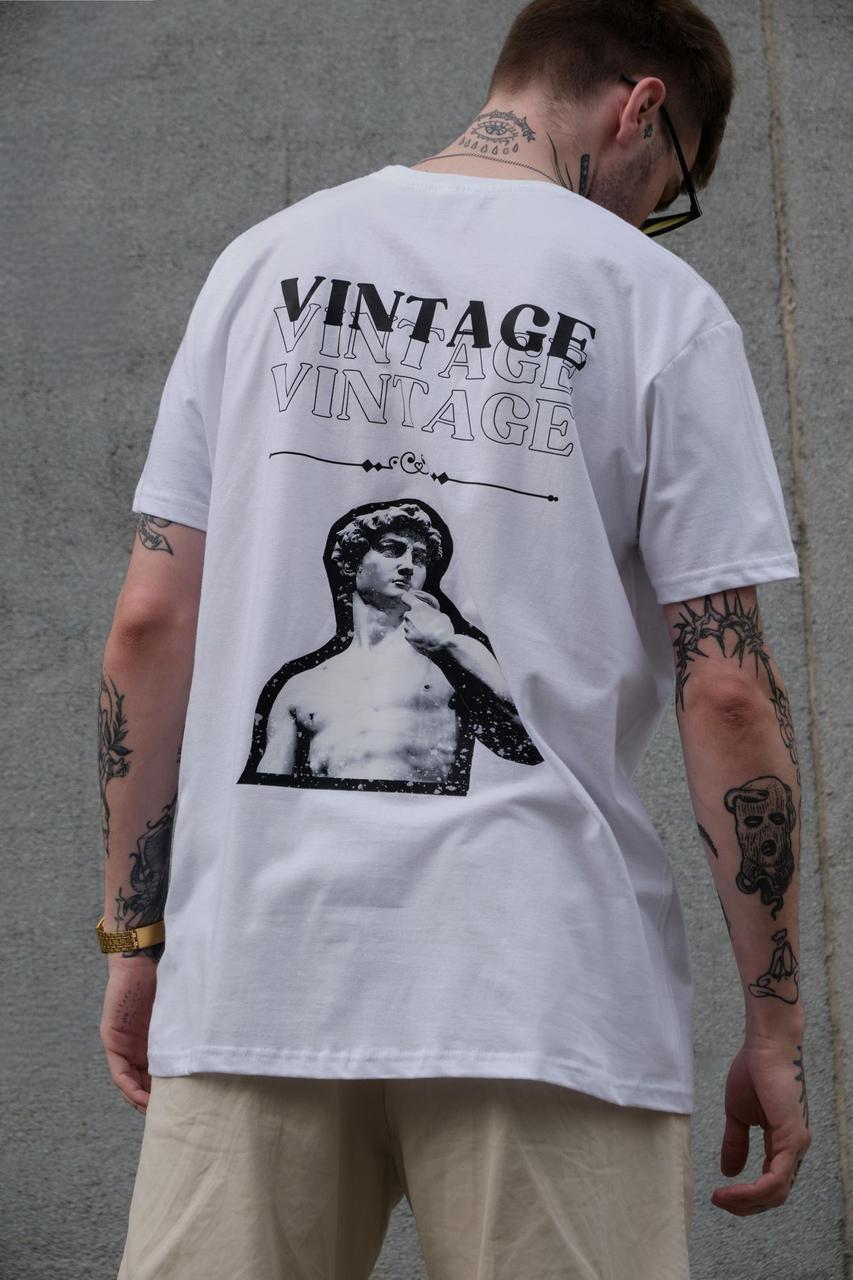 Чоловіча Оверсайз Футболка З Принтом Without Vintage White (Арт.: 8049248)