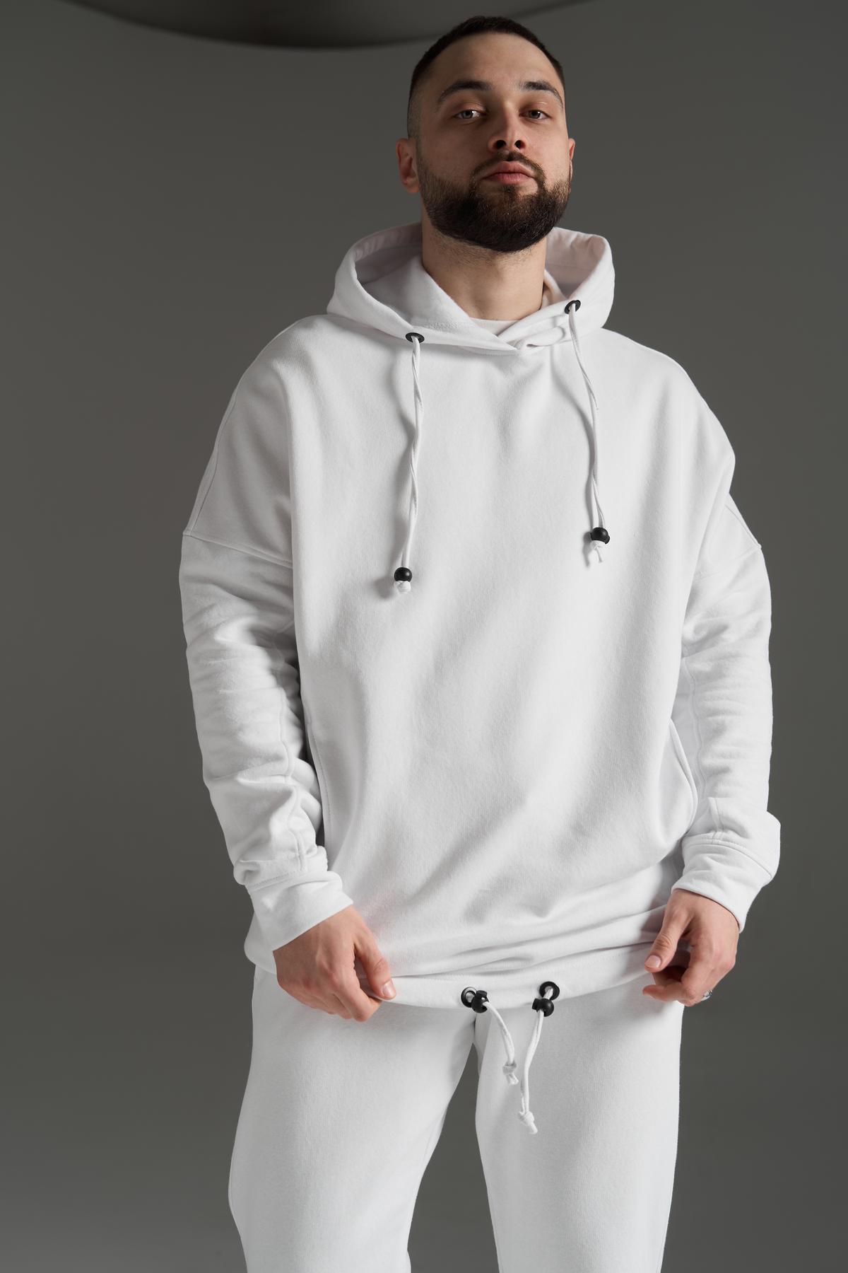 Худі чоловічий білий oversize (Арт.: 336766)