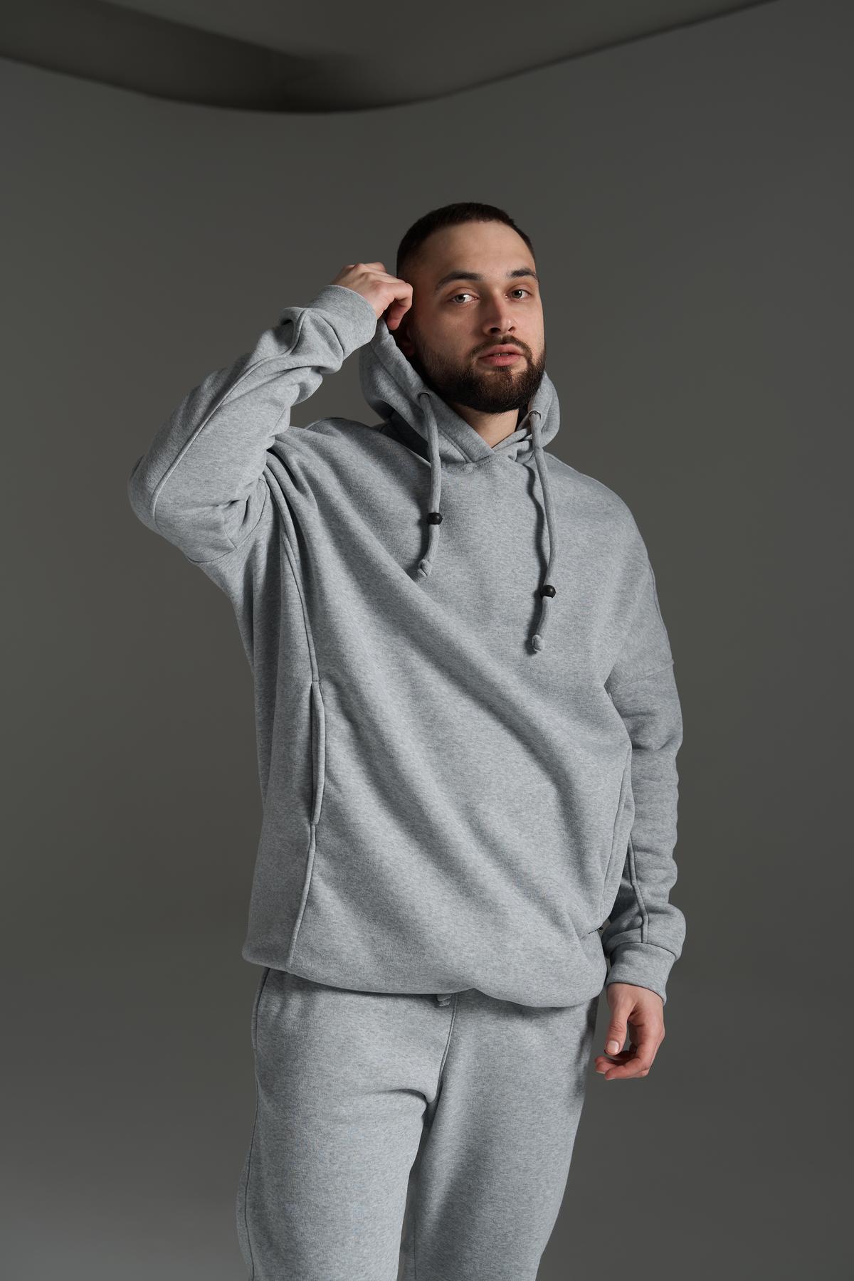 Худі чоловічий сірий oversize (Арт.: 336764)