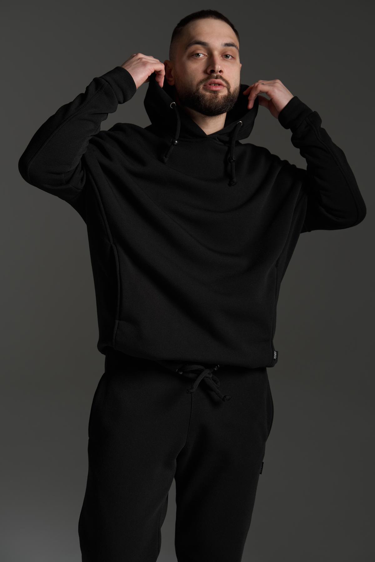 Худі чоловічий чорний oversize (Арт.: 336769)