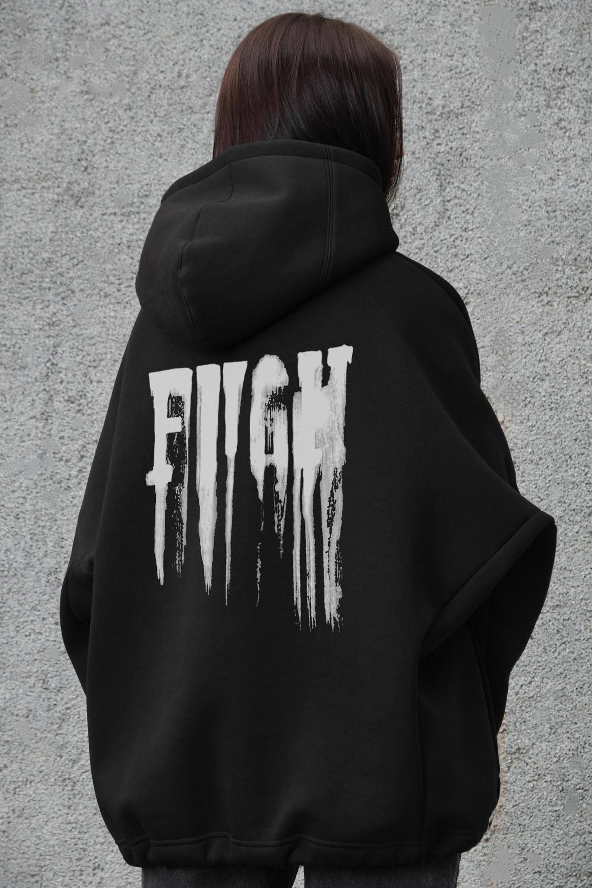 Жіноче оверсайз худі на флісі Fight Black (Арт.: 3802964)