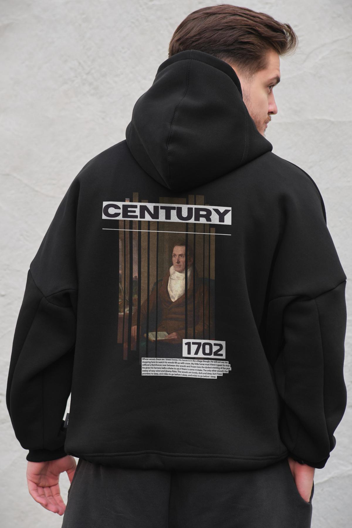 Чоловіче оверсайз худі на флісі з капюшоном - Century Black (Арт.: 8049374)