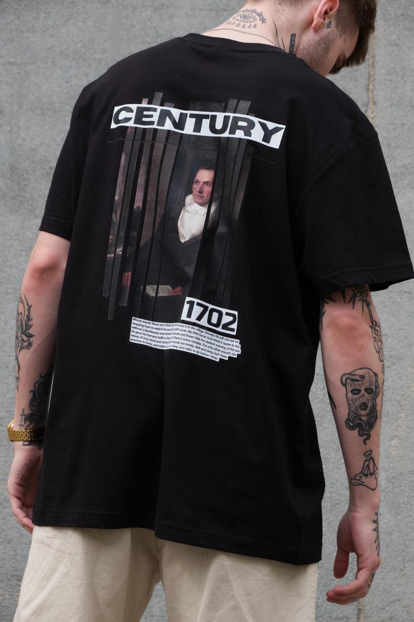 Чоловіча Оверсайз Футболка З Принтом Without Century Black (Арт.: 8049270)