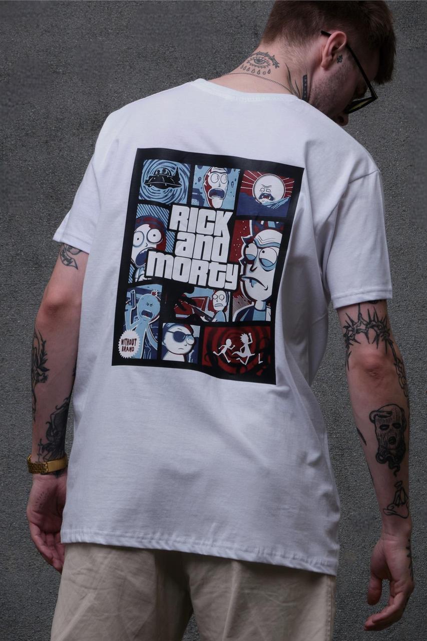 Чоловіча оверсайз футболка - Rick and Morty White (Арт.: 8049264)