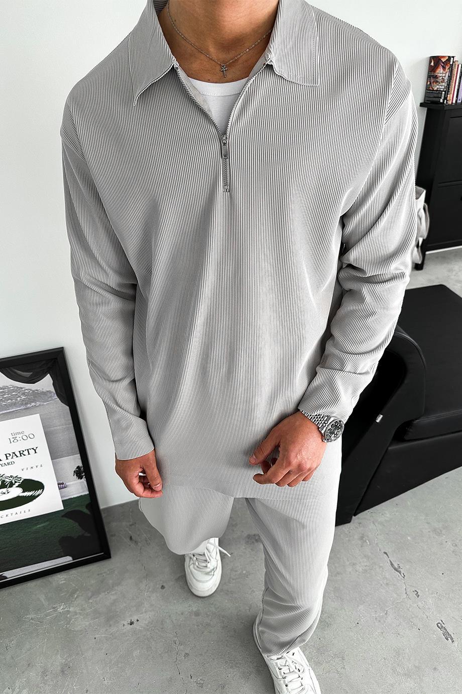 Чоловічий костюм 1/3 zip у сірому кольорі (Арт.: MR3049)
