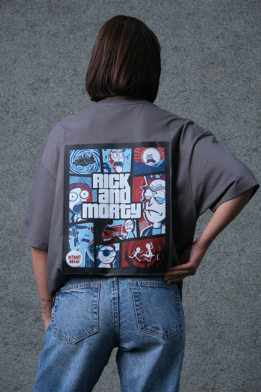 Жіноча оверсайз футболка - Rick and Morty Dark Gray (Арт.: 3283146)