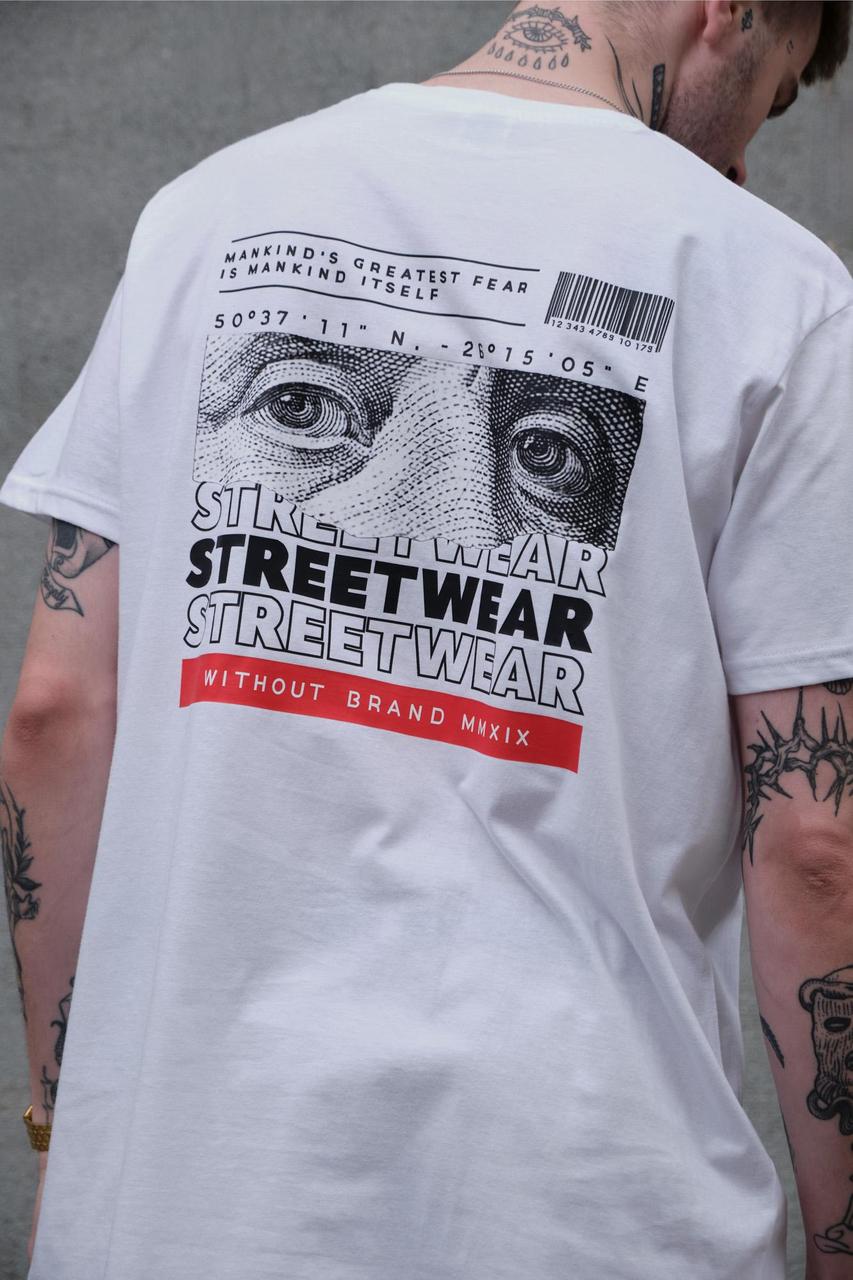 Чоловіча Оверсайз Футболка З Принтом Without Streetwear White (Арт.: 8049276)