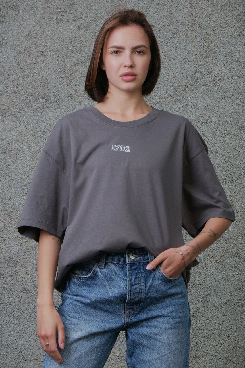 Жіноча Оверсайз Футболка З Принтом Without 1702 Dark Gray (Арт.: 3283142)
