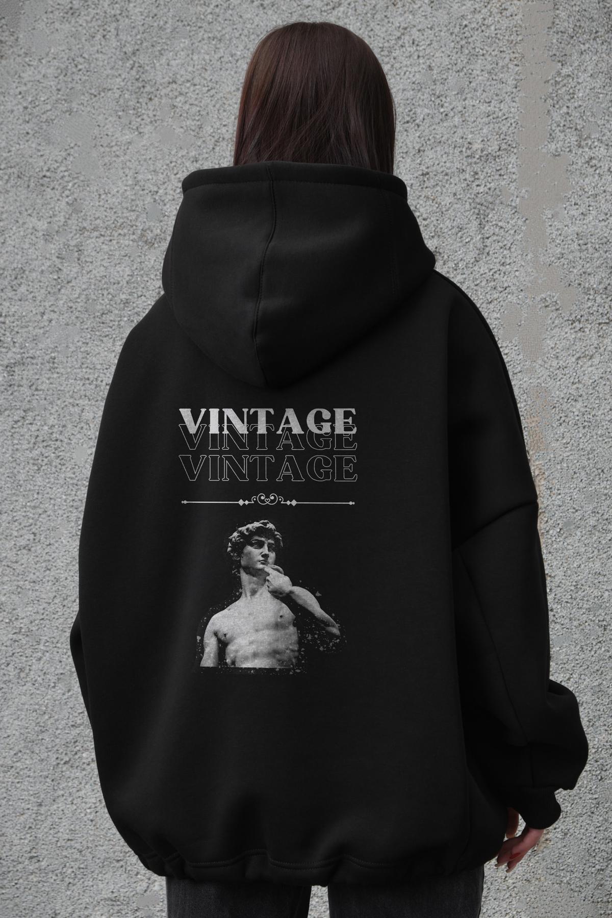 Жіноче оверсайз худі на флісі Vintage Black (Арт.: 3802948)